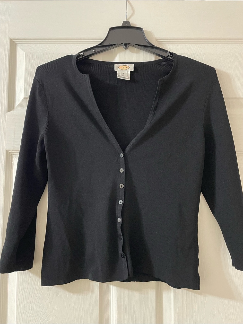 Talbots Classic Black Women's Button-Front cardigan